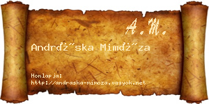 Andráska Mimóza névjegykártya